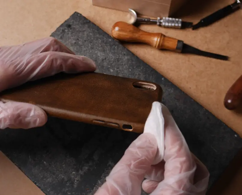 Which tools will I need to clean an iPhone leather case