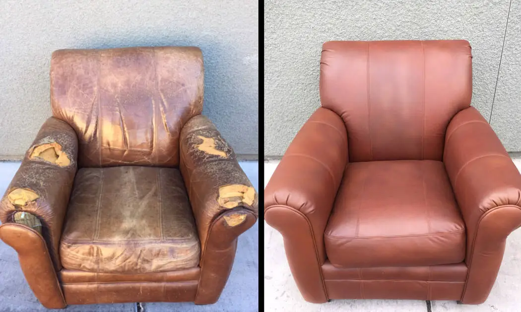 Can leather chairs be reupholstered with fabric