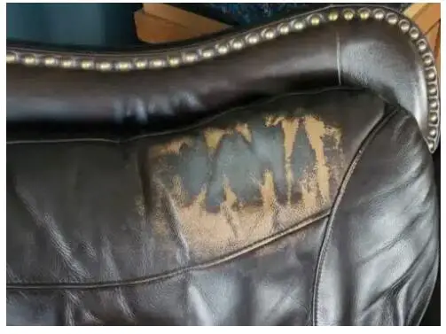 What causes leather discolor